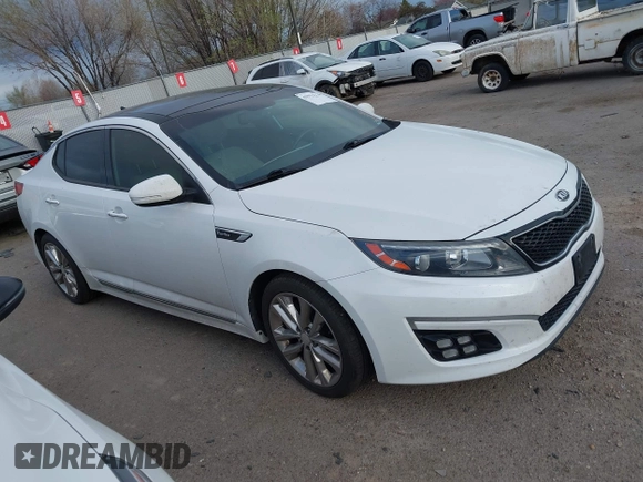 2015 Kia Optima SXL Turbo with VIN 5XXGR4A63FG374348, listed as a IAAI auction lot 41913278 with 173,880 mi miles and . Bid and sale history available at DreamBid. Image 1.
