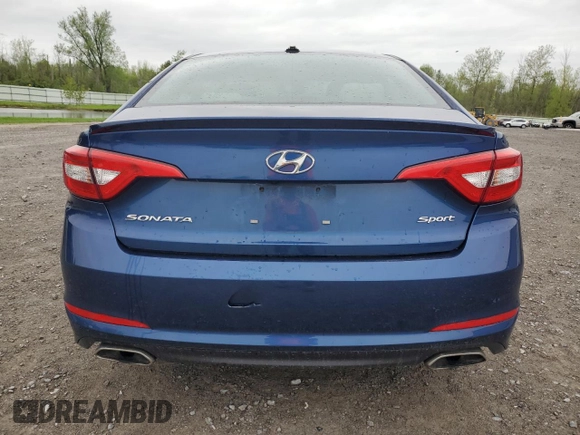 2015 Hyundai Sonata Sport with VIN 5NPE34AF7FH111941, listed as a Copart auction lot 56842275 with 92,082 mi miles and Salvage title. Bid and sale history available at DreamBid. Image 6.