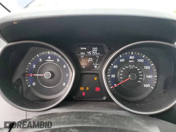 2013 Hyundai Elantra GLS with VIN 5NPDH4AE5DH444849, listed as a Copart auction lot 63580045 with 45,755 mi miles and Salvage title. Bid and sale history available at DreamBid. Image 9.
