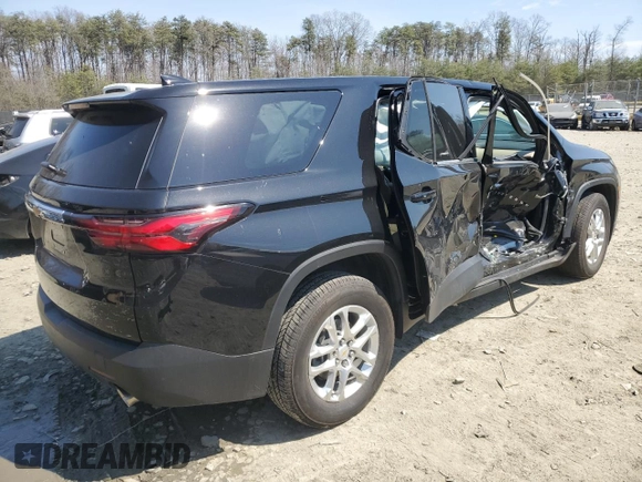 2023 Chevrolet Traverse LS with VIN 1GNERFKW9PJ279511, listed as a Copart auction lot 49934445 with 11,708 mi miles and Salvage title. Bid and sale history available at DreamBid. Image 3.