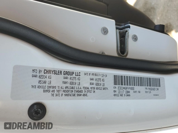 2015 Chrysler 300 Limited with VIN 2C3CCAAG0FH743692, listed as a Copart auction lot 72279754 with 170,030 mi miles and Salvage Title. Bid and sale history available at DreamBid. Image 12.