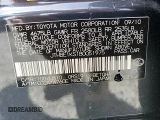 2011 Lexus GS 350 with VIN JTHBE1KS1B0051975, listed as a Copart auction lot 49379655 with 160,727 mi miles and Salvage Title. Bid and sale history available at carsss.com. Image 12.