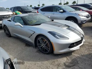 2017 Chevrolet Corvette Z51 2LT with VIN 1G1YK2D75H5117693, listed as a Copart auction lot 75127544 with 0 mi miles and Salvage Title. Bid and sale history available at carsss.com. Image 4.
