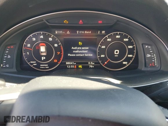 2018 Audi Q7 Premium Plus with VIN WA1LAAF77JD044442, listed as a Copart auction lot 52524565 with 88,041 mi miles and Salvage title. Bid and sale history available at DreamBid. Image 9.