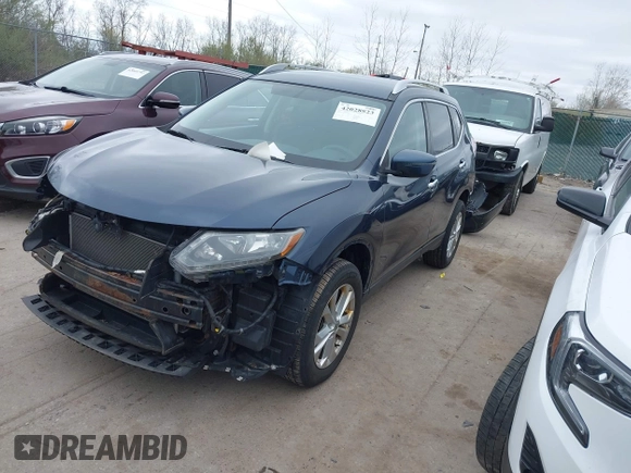 2016 Nissan Rogue SV with VIN KNMAT2MV4GP673663, listed as a IAAI auction lot 42028823 with 126,772 mi miles. Bid and sale history available at carsss.com. Image 2.