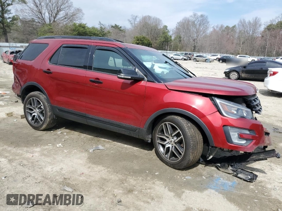 2017 Ford Explorer Sport with VIN 1FM5K8GT3HGE34118, listed as a Copart auction lot 49707465 with 82,042 mi miles and Salvage title. Bid and sale history available at DreamBid. Image 4.