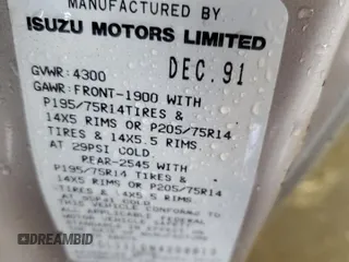 1992 Isuzu Pickup S z VIN 4S1CL11L0N4208813, wystawiony jako Copart lot #80966344 z przebiegiem 166 056 mil mil oraz Szkody całkowita. Historia ofert i sprzedaży dostępna na DreamBid. Obrazek 13.
