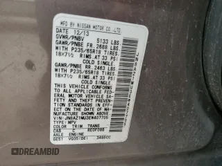 2014 Nissan Murano S with VIN JN8AZ1MU3EW407705, listed as a Copart auction lot 50468245 with 245,722 mi miles and Clean Title. Bid and sale history available at carsss.com. Image 12.
