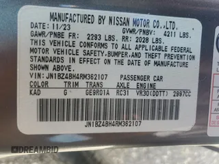 2024 Nissan Z Performance z VIN JN1BZ4BH4RM362107, wystawiony jako Copart lot #66801104 z przebiegiem 18 863 mil mil oraz Szkoda całkowita • Salvage title. Historia ofert i sprzedaży dostępna na DreamBid. Obrazek 13.