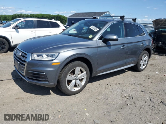 2018 Audi Q5 Premium Plus z VIN WA1BNAFY4J2068976, wystawiony jako Copart lot #59005005 z przebiegiem 121 247 mil mil oraz Szkoda całkowita • Salvage title. Historia ofert i sprzedaży dostępna na DreamBid. Obrazek 1.