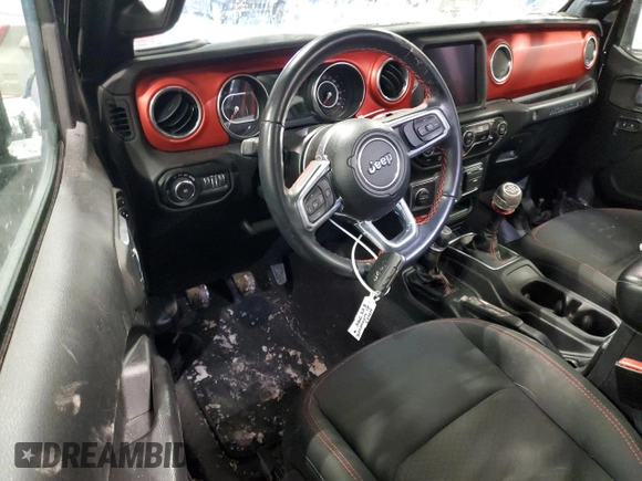 2021 Jeep Wrangler Rubicon with VIN 1C4HJXCG8MW663191, listed as a Copart auction lot 46419825 with 43,894 mi miles and Salvage title. Bid and sale history available at DreamBid. Image 8.