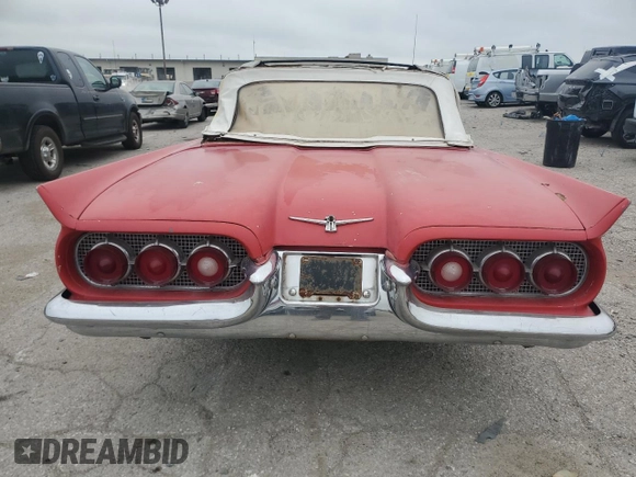 1960 Ford Thunderbird with VIN 0Y73Y100324, listed as a Copart auction lot 65604024 with 15,301 mi miles and Clean Title. Bid and sale history available at DreamBid. Image 6.