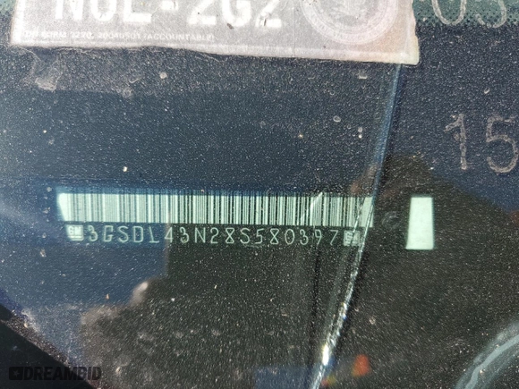 2008 Saturn VUE XE with VIN 3GSDL43N28S580397, listed as a Copart auction lot 75596244 with 141,213 mi miles and Salvage Title. Bid and sale history available at carsss.com. Image 12.