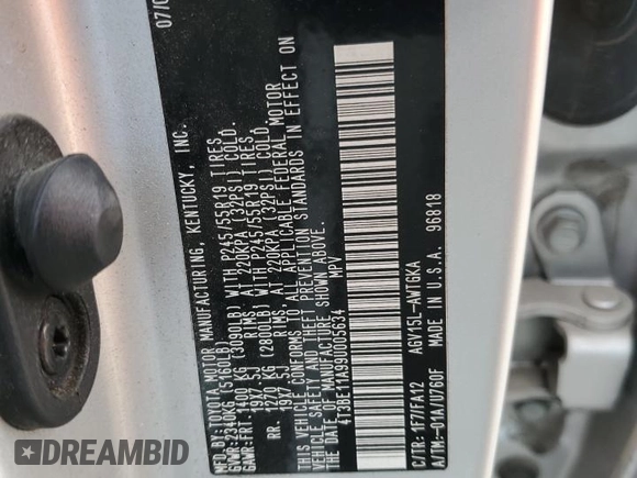 2009 Toyota Venza with VIN 4T3BE11A99U005634, listed as a Copart auction lot 72474604 with 163,260 mi miles and Salvage Title. Bid and sale history available at DreamBid. Image 13.