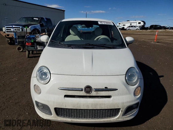 2014 FIAT 500 Sport with VIN 3C3CFFBR7ET205565, listed as a Copart auction lot 48123655 with 137,044 mi miles and Salvage Title. Bid and sale history available at carsss.com. Image 5.