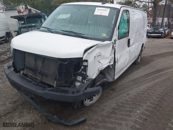 2019 GMC Savana Cargo Van with VIN 1GTW7AFG0K1187642, listed as a IAAI auction lot 41505063 with 103,846 mi miles. Bid and sale history available at carsss.com. Image 6.
