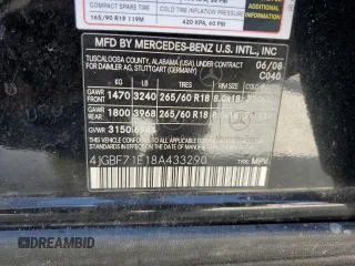 2008 Mercedes-Benz GL-Class 4.6L with VIN 4JGBF71E18A433290, listed as a Copart auction lot 77168184 with 0 mi miles and Salvage Title. Bid and sale history available at carsss.com. Image 13.