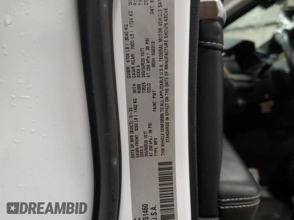 2022 Jeep Grand Cherokee Overland with VIN 1C4RJKDG3N8551460, listed as a Copart auction lot 51510745 with Not provided miles and Salvage title. Bid and sale history available at DreamBid. Image 14.