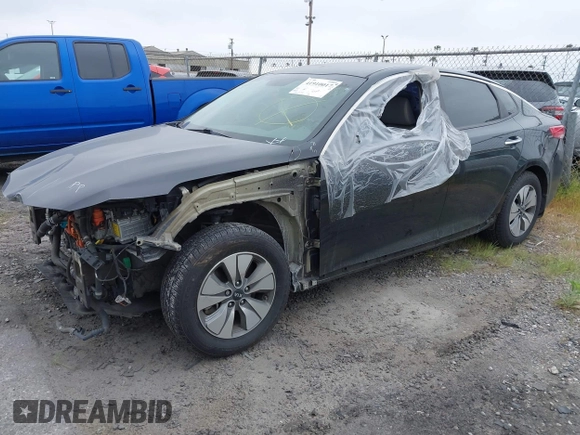 2017 Kia Optima Hybrid with VIN KNAGT4LEXH5014570, listed as a IAAI auction lot 41910017 with 126,532 mi miles. Bid and sale history available at carsss.com. Image 2.