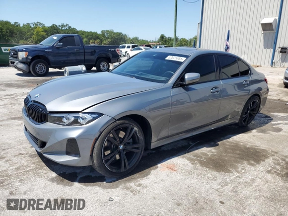 2023 BMW 3 Series 330i xDrive with VIN 3MW89FF00P8D34979, listed as a Copart auction lot 52625655 with 17,031 mi miles and Salvage Title. Bid and sale history available at carsss.com. Image 1.