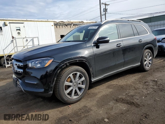 2021 Mercedes-Benz GLS with VIN 4JGFF5KE4MA573185, listed as a Copart auction lot 50042295 with 43,226 mi miles and Salvage Title. Bid and sale history available at carsss.com. Image 1.