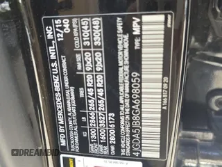 2016 Mercedes-Benz GLE 350 with VIN 4JGDA5JB8GA698059, listed as a Copart auction lot 64907155 with 206,198 mi miles and Clean title. Bid and sale history available at DreamBid. Image 10.