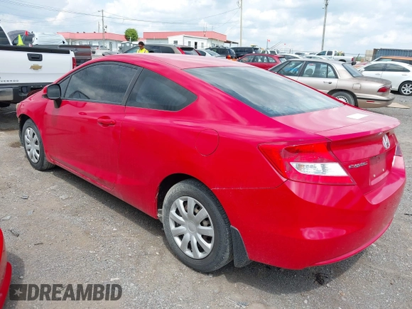 2012 Honda Civic Cpe LX with VIN 2HGFG3B54CH520915, listed as a IAAI auction lot 42155523 with 209,291 mi miles. Bid and sale history available at carsss.com. Image 3.