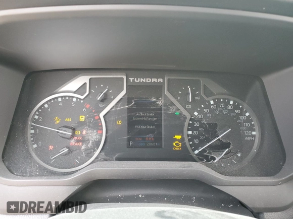 2023 Toyota Tundra SR5 with VIN 5TFLA5DA4PX065963, listed as a Copart auction lot 48775395 with 28,681 mi miles and Salvage title. Bid and sale history available at DreamBid. Image 9.