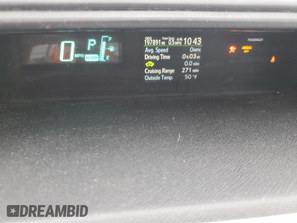 2012 Toyota Prius One with VIN JTDKDTB37C1003014, listed as a Copart auction lot 48722525 with 197,891 mi miles and Salvage Title. Bid and sale history available at carsss.com. Image 9.