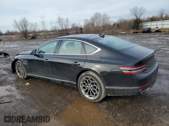 2021 Genesis G80 2.5T z VIN KMTGB4SC8MU078145, wystawiony jako Copart lot #47362105 z przebiegiem 45 642 mil mil oraz Szkoda całkowita • Salvage title. Historia ofert i sprzedaży dostępna na DreamBid. Obrazek 2.