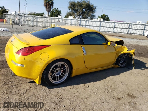 2005 Nissan 350Z Touring with VIN JN1AZ34E55M655680, listed as a Copart auction lot 74091984 with 114,576 mi miles and Salvage Title. Bid and sale history available at DreamBid. Image 3.