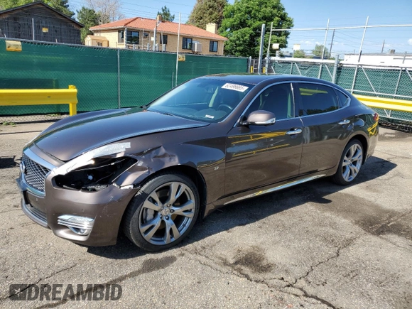 2016 Infiniti Q70 with VIN JN1BY1PR3GM720975, listed as a Copart auction lot 62496665 with 100,250 mi miles and Salvage title. Bid and sale history available at DreamBid. Image 1.