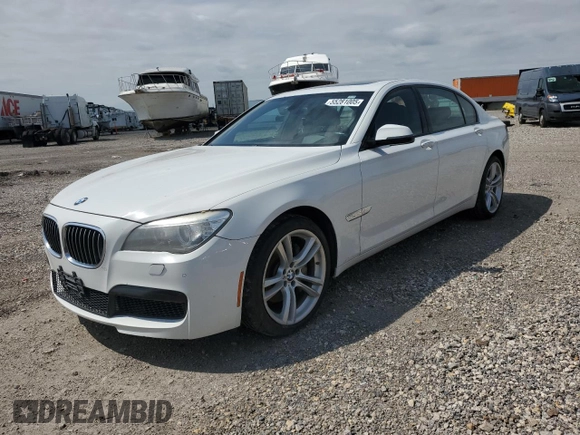 2014 BMW 7 Series 740Li with VIN WBAYE4C59ED137938, listed as a Copart auction lot 55281005 with 146,659 mi miles and Salvage Title. Bid and sale history available at carsss.com. Image 1.
