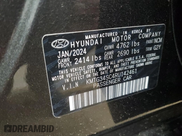 2024 Genesis G70 2.5T with VIN KMTG34SC4RU142461, listed as a Copart auction lot 83455334 with 17,676 mi miles and Salvage Title. Bid and sale history available at carsss.com. Image 12.