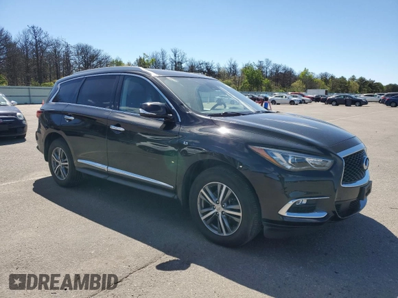 2019 Infiniti QX60 Luxe with VIN 5N1DL0MM4KC561711, listed as a Copart auction lot 57309695 with 46,642 mi miles and Salvage title. Bid and sale history available at DreamBid. Image 4.