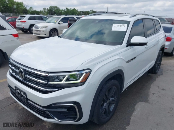 2022 Volkswagen Atlas 3.6L V6 SEL R-Line with VIN 1V2AR2CA7NC550648, listed as a IAAI auction lot 41974370 with 48,378 mi miles. Bid and sale history available at carsss.com. Image 19.