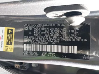2011 Toyota Highlander Limited with VIN 5TDDK3EH7BS055802, listed as a IAAI auction lot 42207525 with 146,827 mi miles and . Bid and sale history available at DreamBid. Image 9.