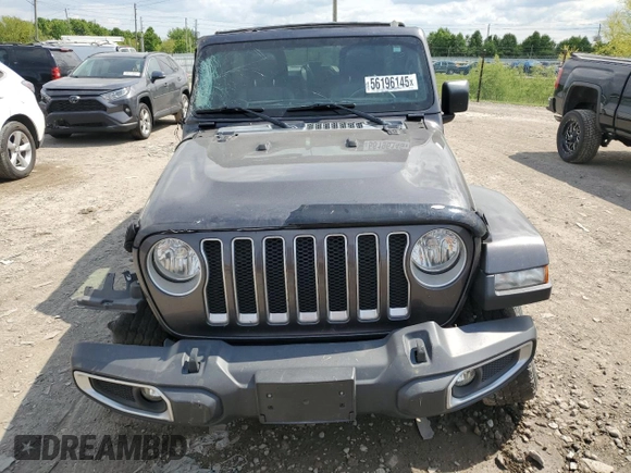 2019 Jeep Wrangler Unlimited Sahara with VIN 1C4HJXENXKW521630, listed as a Copart auction lot 56196145 with 56,753 mi miles and Salvage title. Bid and sale history available at DreamBid. Image 5.