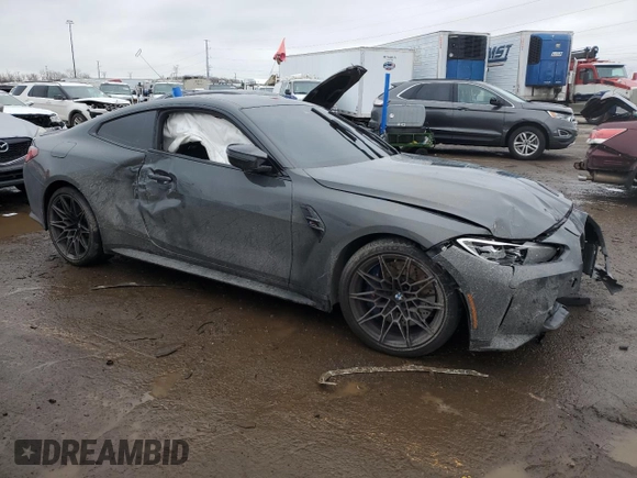2024 BMW M4 Competition xDrive with VIN WBS43AZ05RCN59792, listed as a Copart auction lot 81781513 with 0 mi miles and Salvage Title. Bid and sale history available at carsss.com. Image 4.