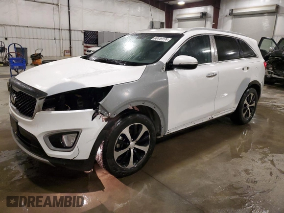 2017 Kia Sorento EX with VIN 5XYPHDA16HG274380, listed as a Copart auction lot 86149174 with 133,342 mi miles and Salvage Title. Bid and sale history available at carsss.com. Image 1.