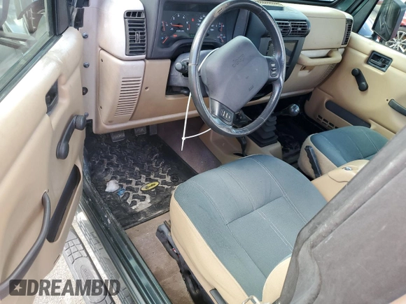 2002 Jeep Wrangler Sahara with VIN 1J4FA59S12P766719, listed as a Copart auction lot 74331964 with 128,881 mi miles and Non Repairable. Bid and sale history available at carsss.com. Image 8.