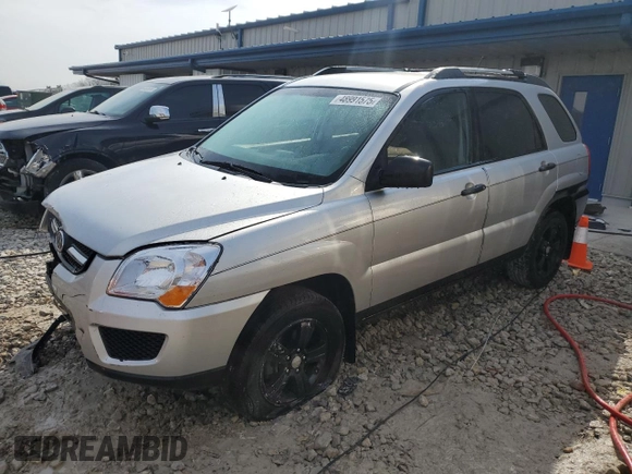 2010 Kia Sportage LX with VIN KNDKG3A4XA7722754, listed as a Copart auction lot 48991575 with 190,149 mi miles and Clean Title. Bid and sale history available at carsss.com. Image 1.