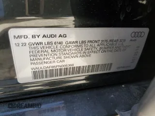 2023 Audi A8 with VIN WAULDAF85PN005368, listed as a Copart auction lot 59032024 with 3,634 mi miles and Clean Title. Bid and sale history available at carsss.com. Image 12.