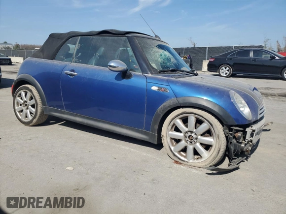 2007 MINI Convertible S with VIN WMWRH33597TL94449, listed as a Copart auction lot 43903935 with 67,484 mi miles and Non repairable. Bid and sale history available at DreamBid. Image 4.