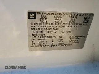 2017 Chevrolet Silverado 1500 LTZ with VIN 3GCUKSEJ5HG151660, listed as a Copart auction lot 45924435 with 136,520 mi miles and Salvage Title. Bid and sale history available at DreamBid. Image 14.