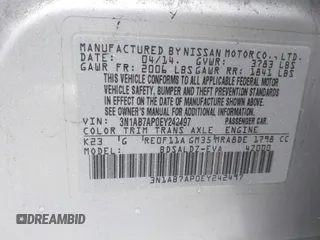 2014 Nissan Sentra S with VIN 3N1AB7AP0EY242497, listed as a IAAI auction lot 41573653 with 89,500 mi miles and . Bid and sale history available at DreamBid. Image 9.