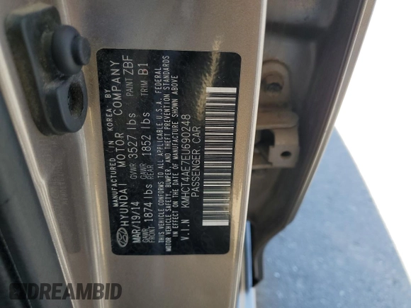 2014 Hyundai Accent GLS z VIN KMHCT4AE7EU690248, wystawiony jako Copart lot #54611635 z przebiegiem 95 051 mil mil oraz Szkoda całkowita • Salvage title. Historia ofert i sprzedaży dostępna na DreamBid. Obrazek 12.