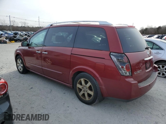 2007 Nissan Quest SE with VIN 5N1BV28U17N143240, listed as a Copart auction lot 86155654 with 162,425 mi miles and Clean Title. Bid and sale history available at carsss.com. Image 2.