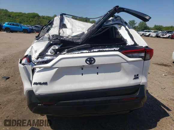 2021 Toyota RAV4 LE with VIN 2T3F1RFV6MC229588, listed as a Copart auction lot 57961865 with 43,652 mi miles and Salvage title. Bid and sale history available at DreamBid. Image 6.