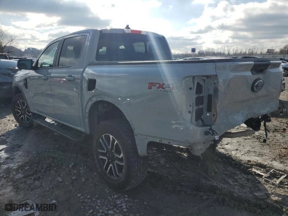2024 Ford Ranger LARIAT with VIN 1FTER4KH0RLE20102, listed as a Copart auction lot 85329524 with 7,752 mi miles and Salvage Title. Bid and sale history available at carsss.com. Image 2.